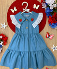 Load image into Gallery viewer, Ruffle Collar Denim Dress
