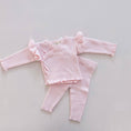 Load image into Gallery viewer, Petite + Co. Ribbed Ruffle Kimono Set | Pink
