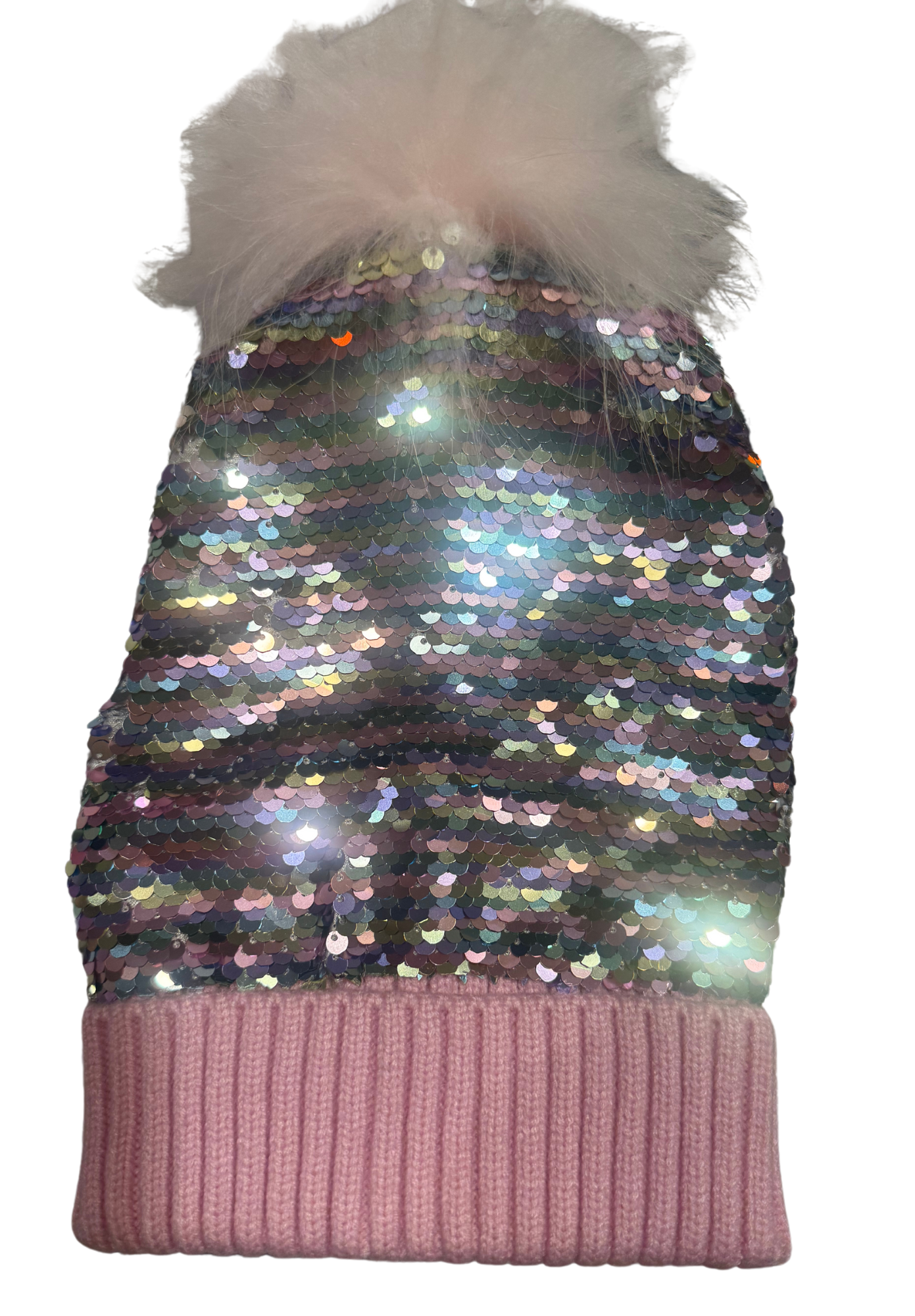 Sequin Pom-Pom Beanie