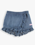 Load image into Gallery viewer, Rufflebutts and Ruggedbutts Light Wash Denim Ruffled Skort Front
