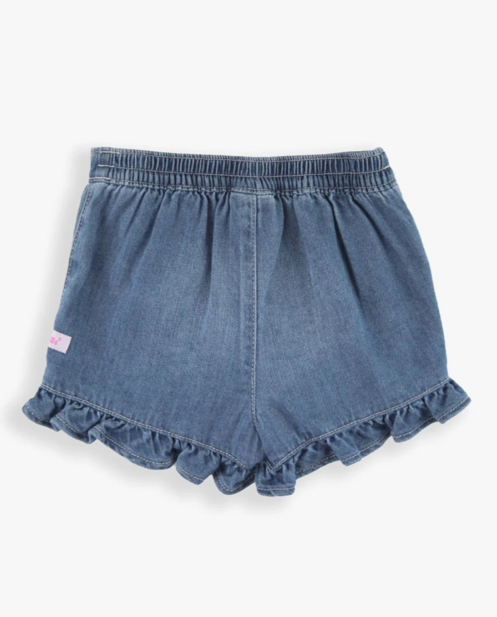 Rufflebutts and Ruggedbutts Light Wash Denim Ruffled Skort Back