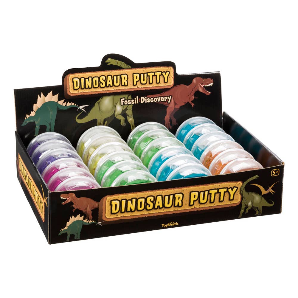 Toysmith Dinosaur Fossil Putty, Reusable, Tactile, 3.5" Container