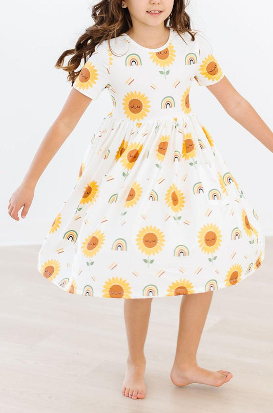 Sunflower Pocket Twirl Dress