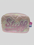 Load image into Gallery viewer, “Stuff” Quilted Metallic Pouch
