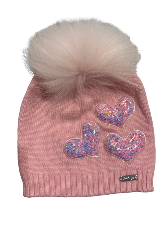 Pink Hearts Beanie