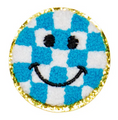 Load image into Gallery viewer, Becco Bags Checkered Smiley Face Patch (Blue) 
