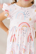 Load image into Gallery viewer, Over The Rainbow Flutter Sleeve Twirl Dress
