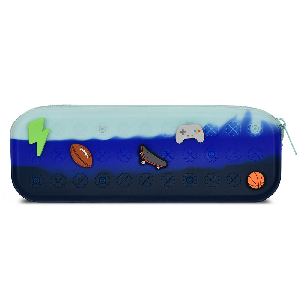 IScream Ocean Waves Charmed Jelly Pencil Case Front with Charms