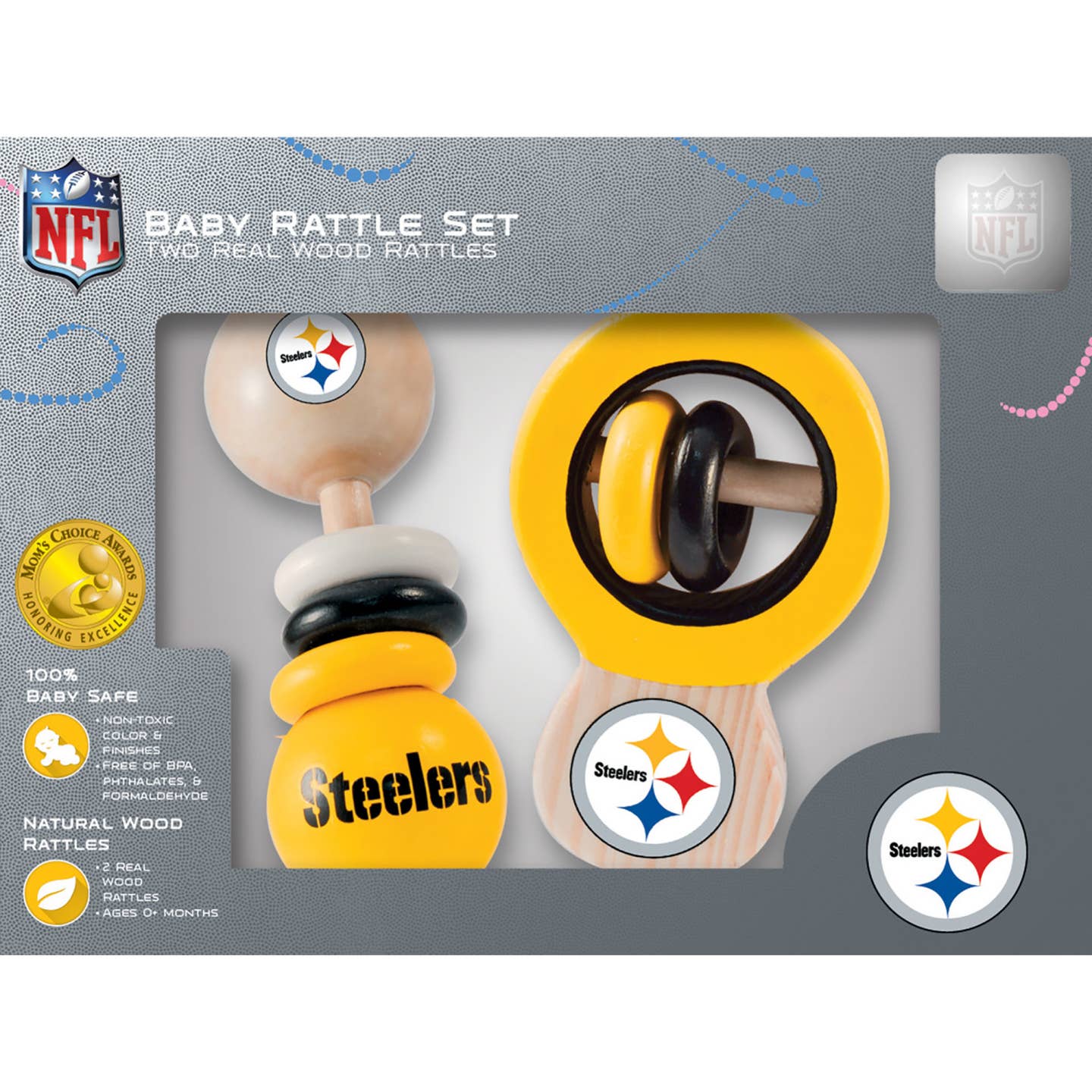 Masterpiece Puzzles Pittsburgh Steelers - Baby Rattles 2-Pack