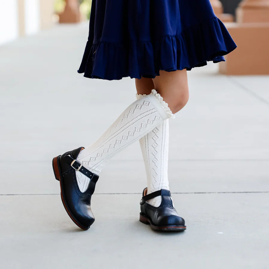 Fancy Lace Top Knee High Socks