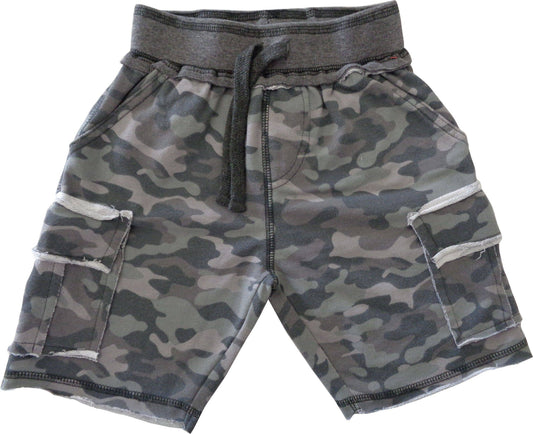 Black Camo Cargo Shorts