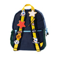 Load image into Gallery viewer, Becco Bags Small Becco Backpack - Kids Lux Navy/Hunter Back With Patches
