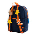 Load image into Gallery viewer, Becco Bags Small Becco Backpack - Kids Sport Navy/Citrus Back With Patches
