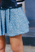 Load image into Gallery viewer, Pleated Light Denim Sparkle Skirt
