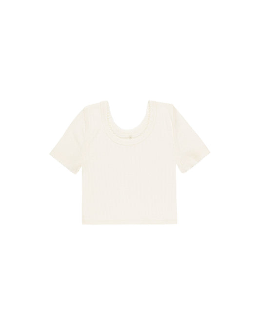 Rylee & Cru Pointelle Tee || Ivory