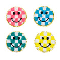 Load image into Gallery viewer, Becco Bags Checkered Smiley Face Patches (Assorted Colors) 
