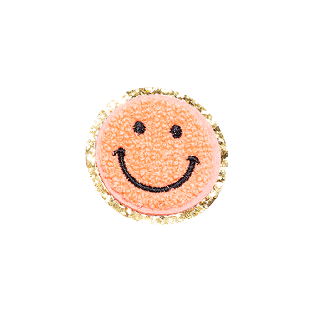 Becco Bags Chenille Smiley Face Patch (Orange)