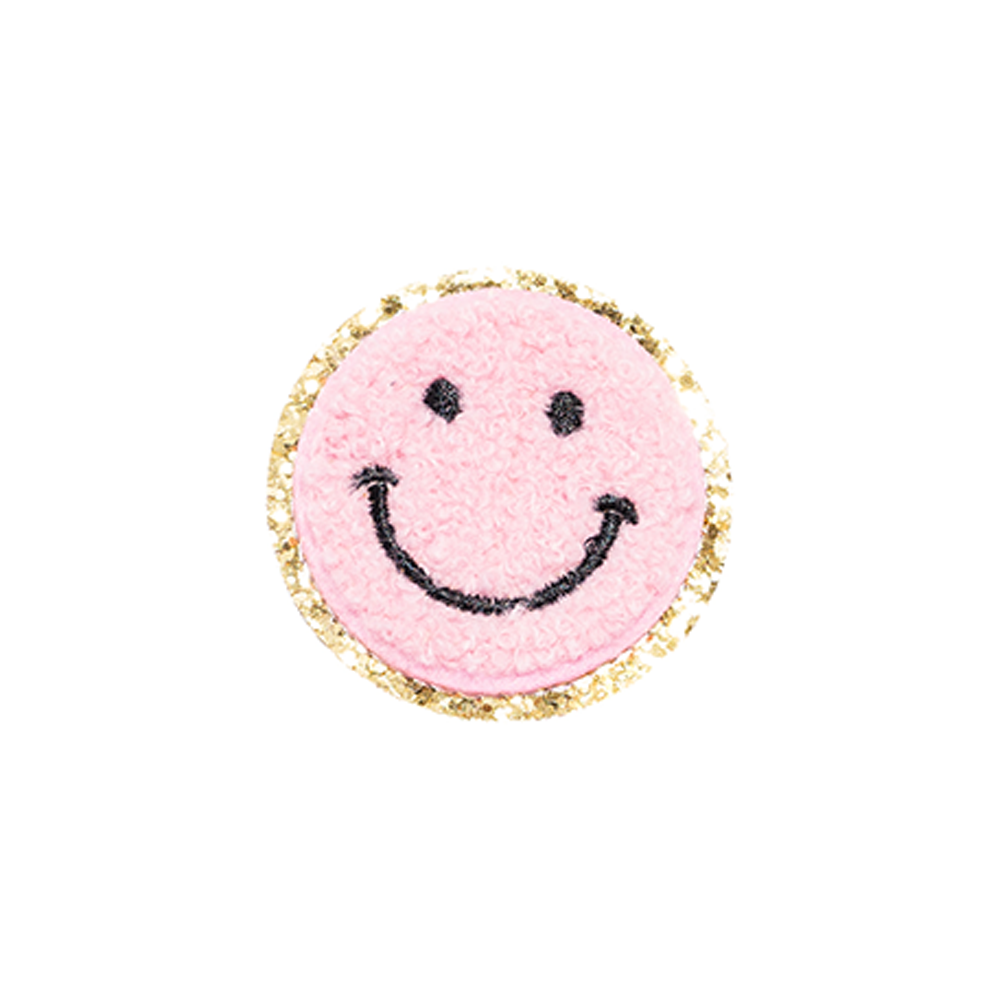 Becco Bags Chenille Smiley Face Patch (Pink)