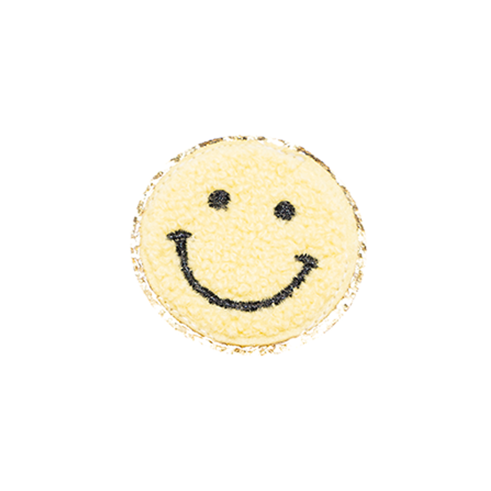 Becco Bags Chenille Smiley Face Patch (Yellow) 