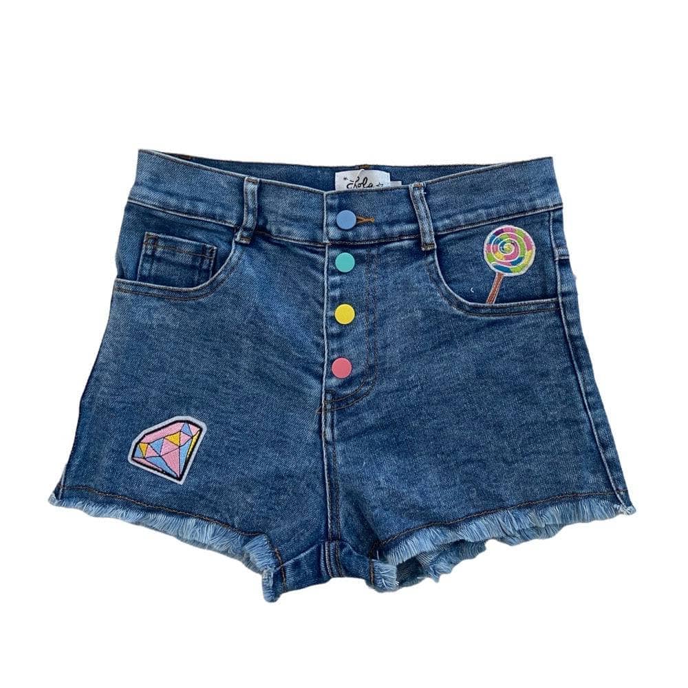 Rainbow Button Up Patch Denim