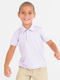 Load image into Gallery viewer, Lavender Micro Stripe Polo
