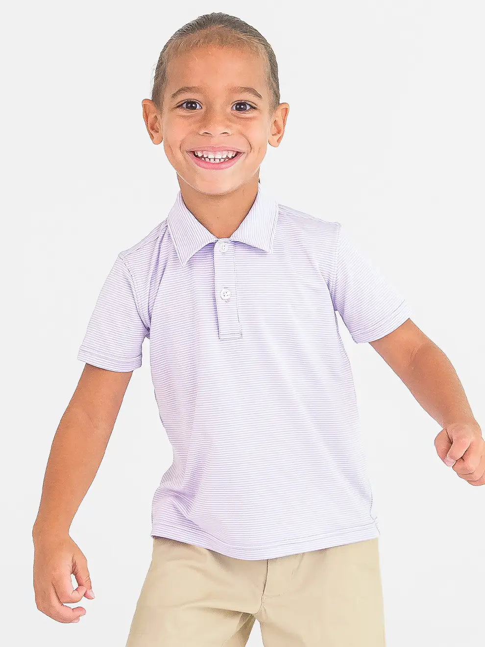 Lavender Micro Stripe Polo