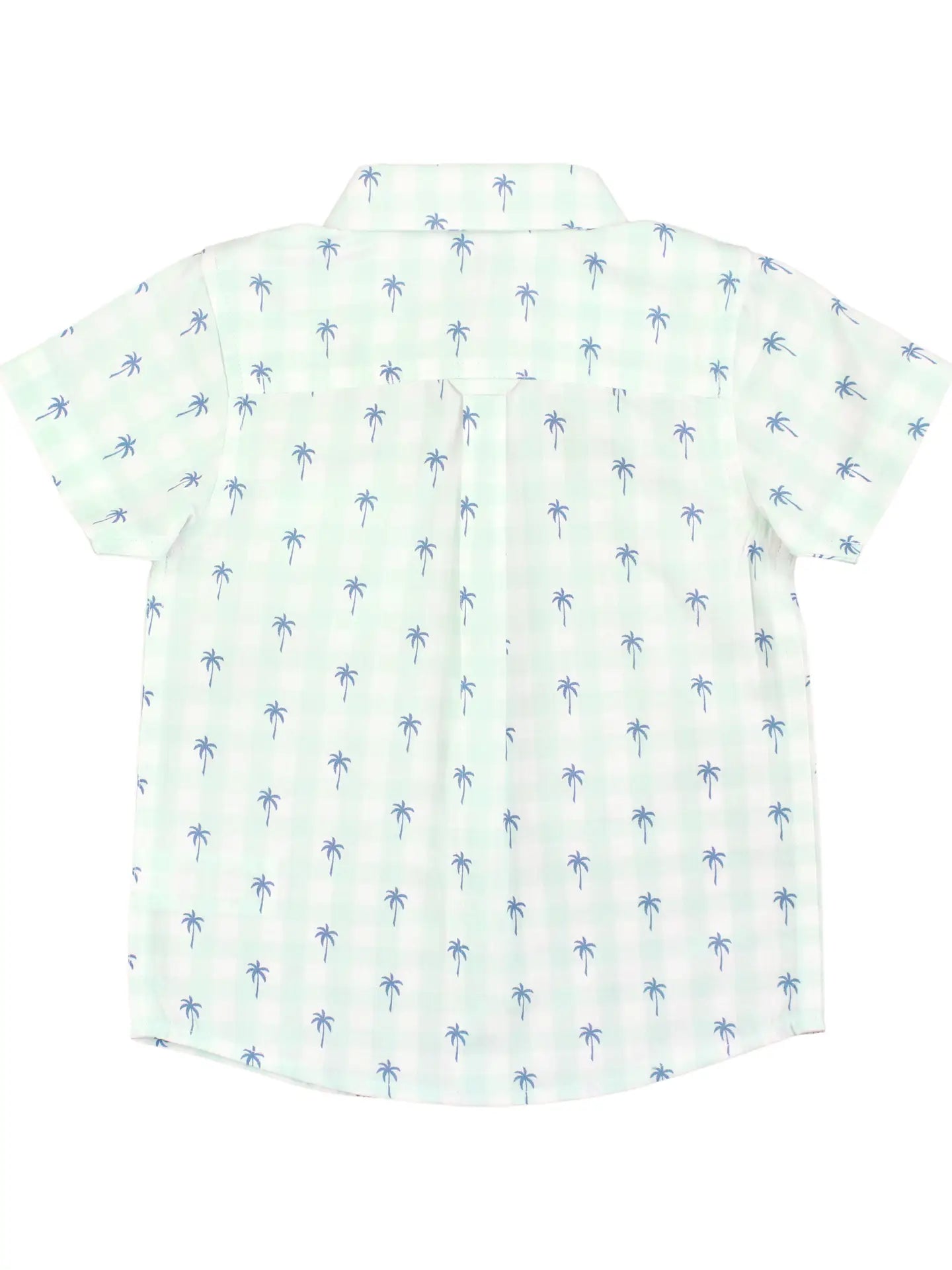 Palm Tree Gingham Button Down Shirt