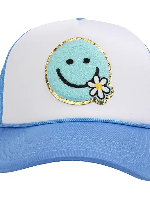 Blue Happy Daisy Trucker Hat