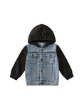 Load image into Gallery viewer, Black Hooded Denim Jacket
