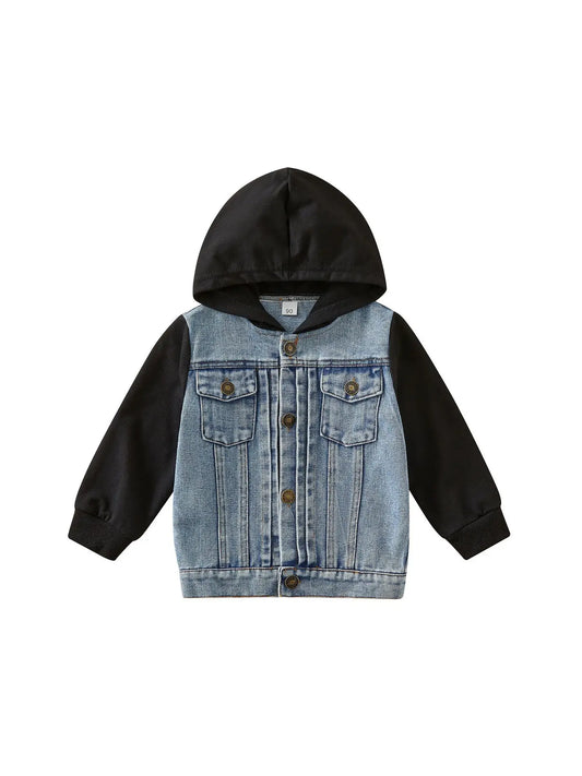 Black Hooded Denim Jacket