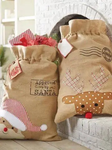 Santa and Rudolph Christmas Gift Sacks