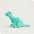 Load image into Gallery viewer, Teal Long Neck Dinosaur Warmies from the side
