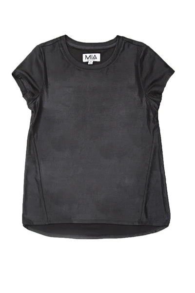 Mia New York Black Metallic Shine Tee