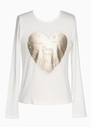 Foil Heart Graphic Long Sleeve Tee