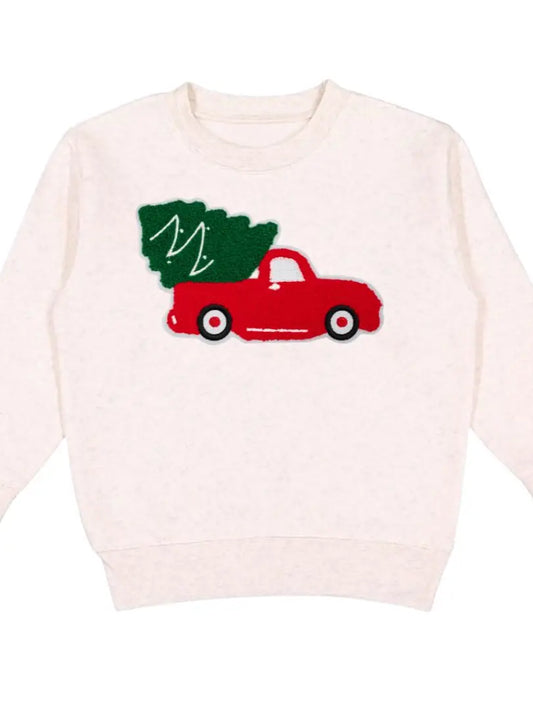 Christmas Truck Patch Sweatshirt