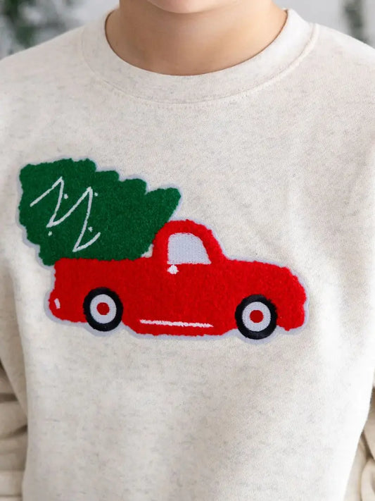 Christmas Truck Patch Sweatshirt