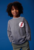 Load image into Gallery viewer, Model wearing Lola and the boys FLASH™ ATHLETIC GREY LONG SLEEVE SHIRT
