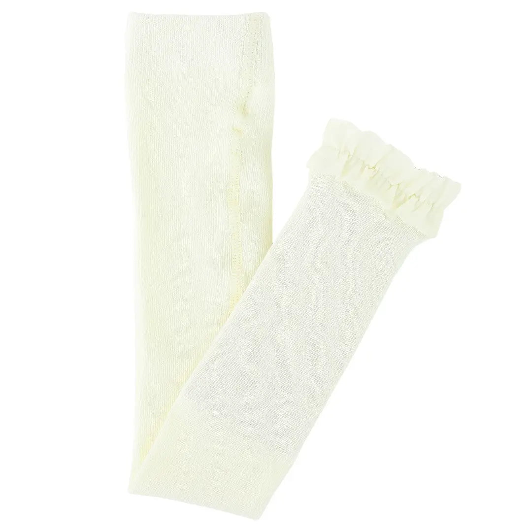 Rufflebutts + Ruggedbutts Girls Ivory Footless Ruffle Tights