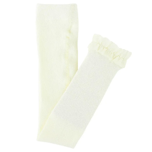 Rufflebutts + Ruggedbutts Girls Ivory Footless Ruffle Tights