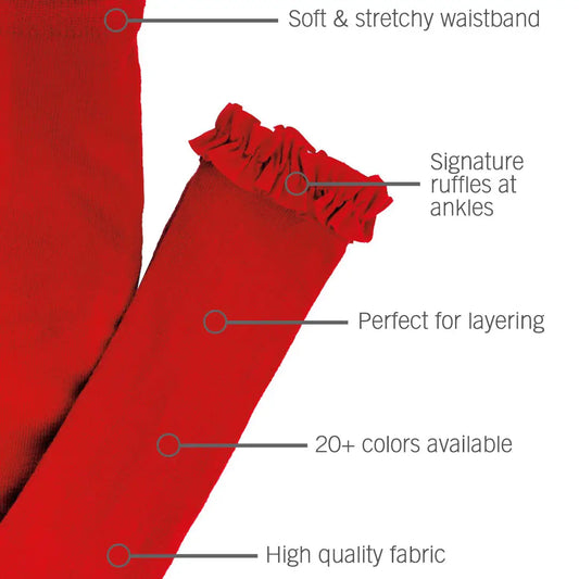 Rufflebutts & Ruggedbutts Girls Red Footless Ruffle Tights Chart