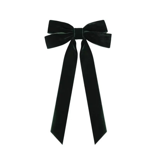 Little Trendy Velvet Ribbon Bow Princess Hair Clip Girls Hair Accessories