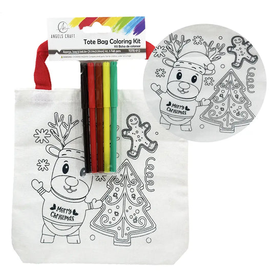 Angel’s Craft Christmas Coloring Tote Bag Kit