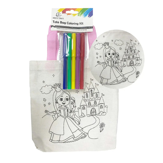 Angel’s Craft Tote Bag Coloring Kit, 4 Options Available (Princess)