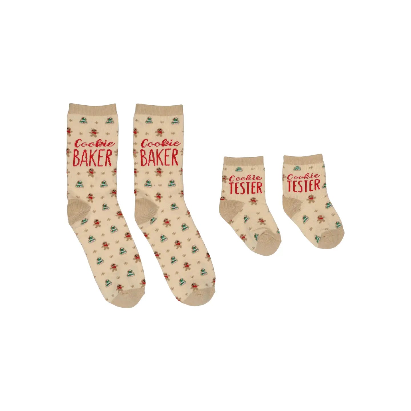 Pearhead Cookie Baker & Tester Christmas Parent & Baby Sock Set