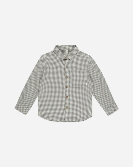 Forest Gingham Long Sleeve Button Up