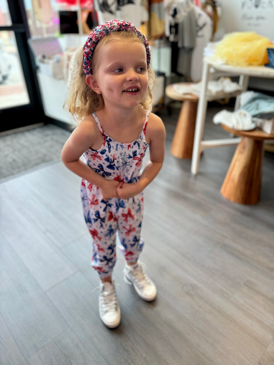 Red, White, and Bows Jumpsuit