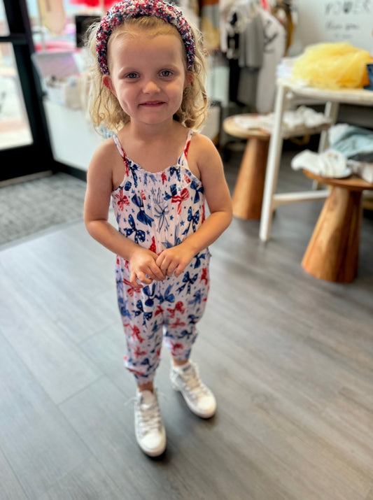 Red, White, and Bows Jumpsuit