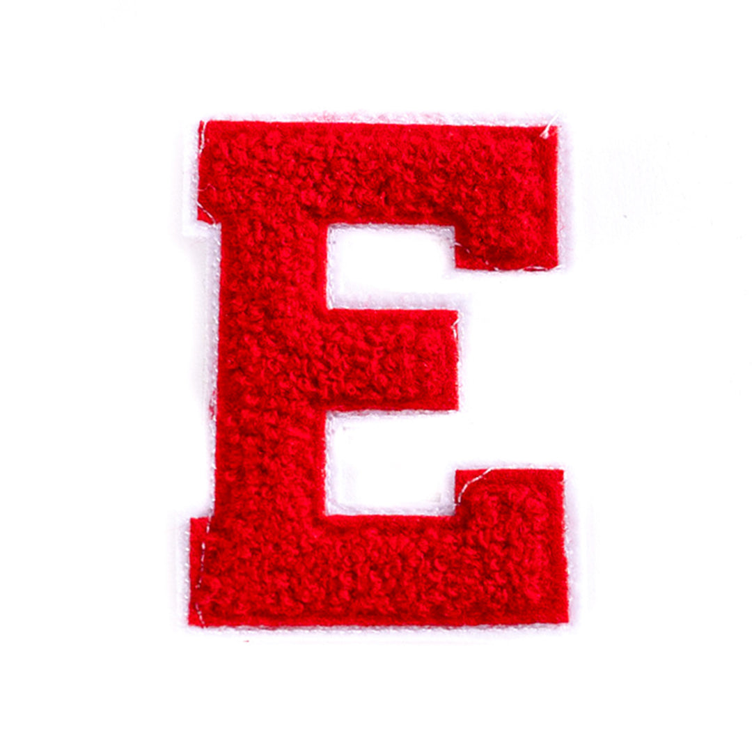 3" Chenille Varsity Letter Patches — Red "E"