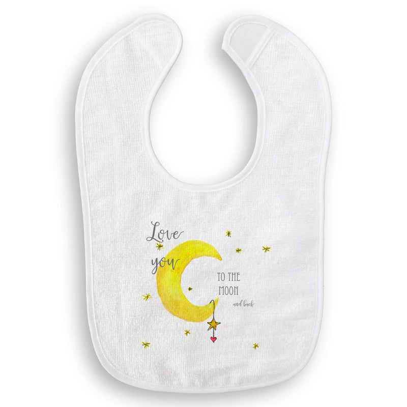 Love You To a The Moon Bib