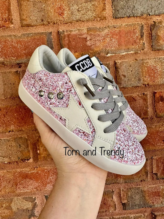 Pink Glitter Star Sneakers